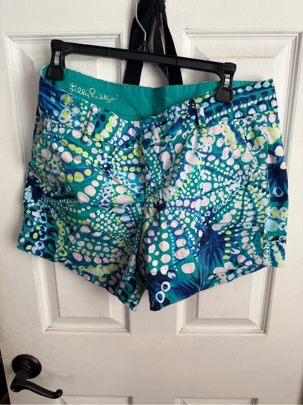Lilly Pulitzer Teal, Navy & Light Green Patterned Women’s Shorts
